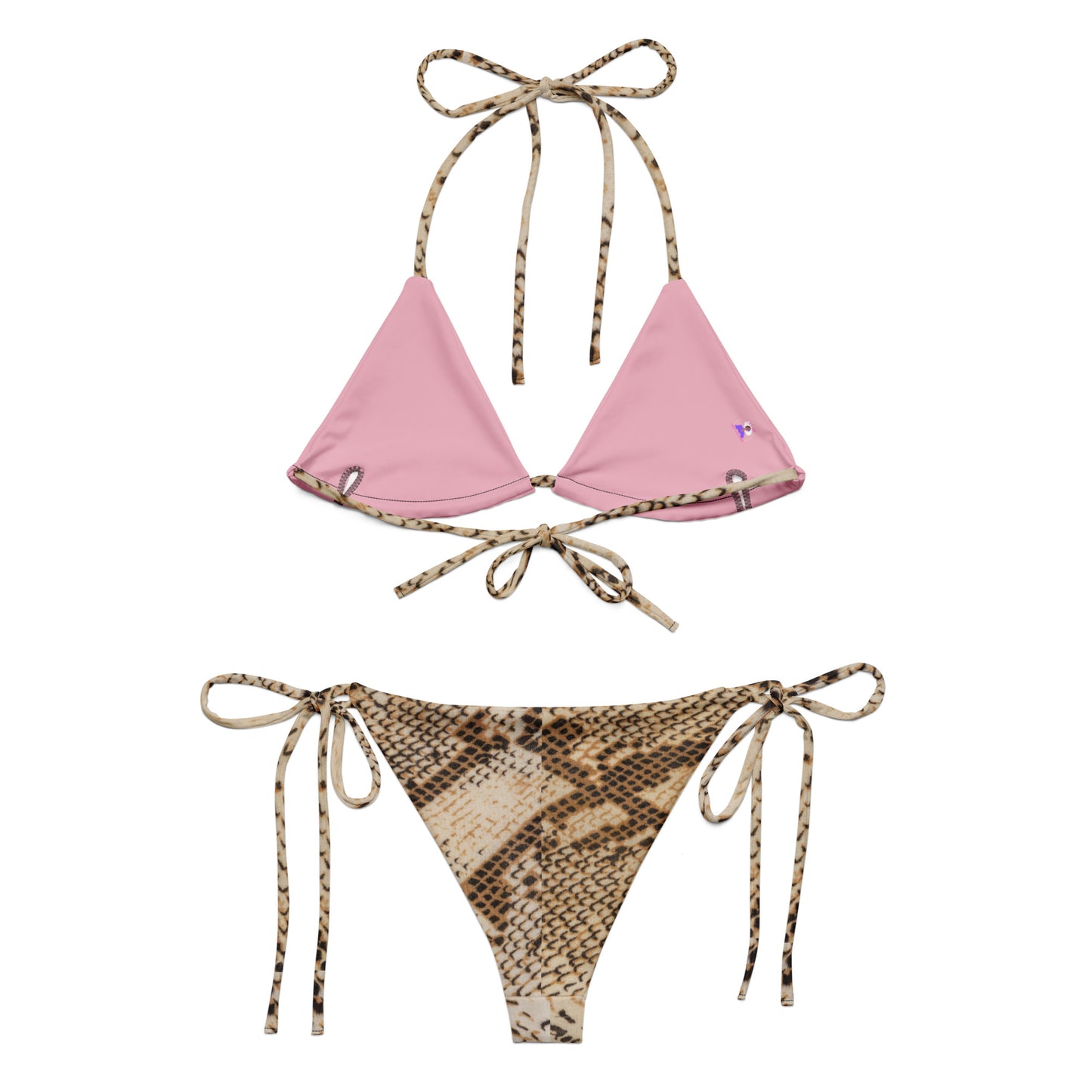 All-over print recycled string bikini