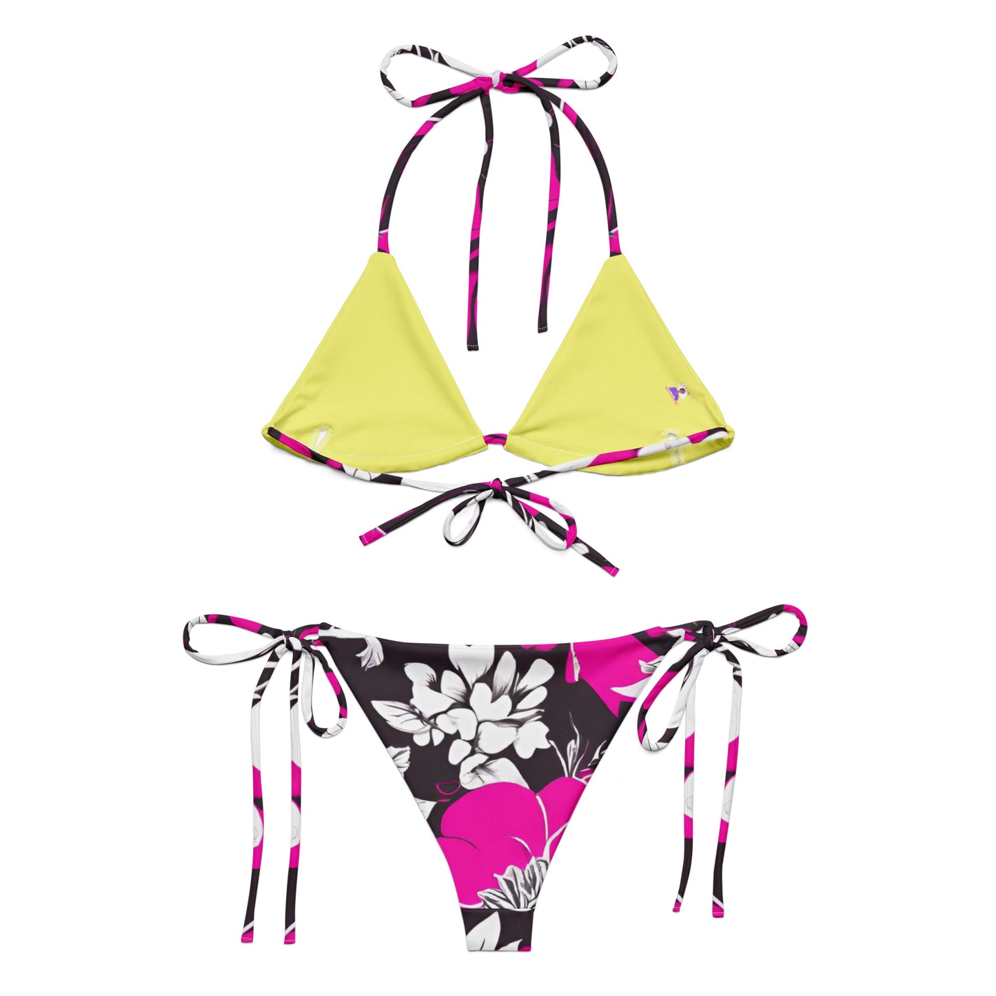 All-over print recycled string bikini