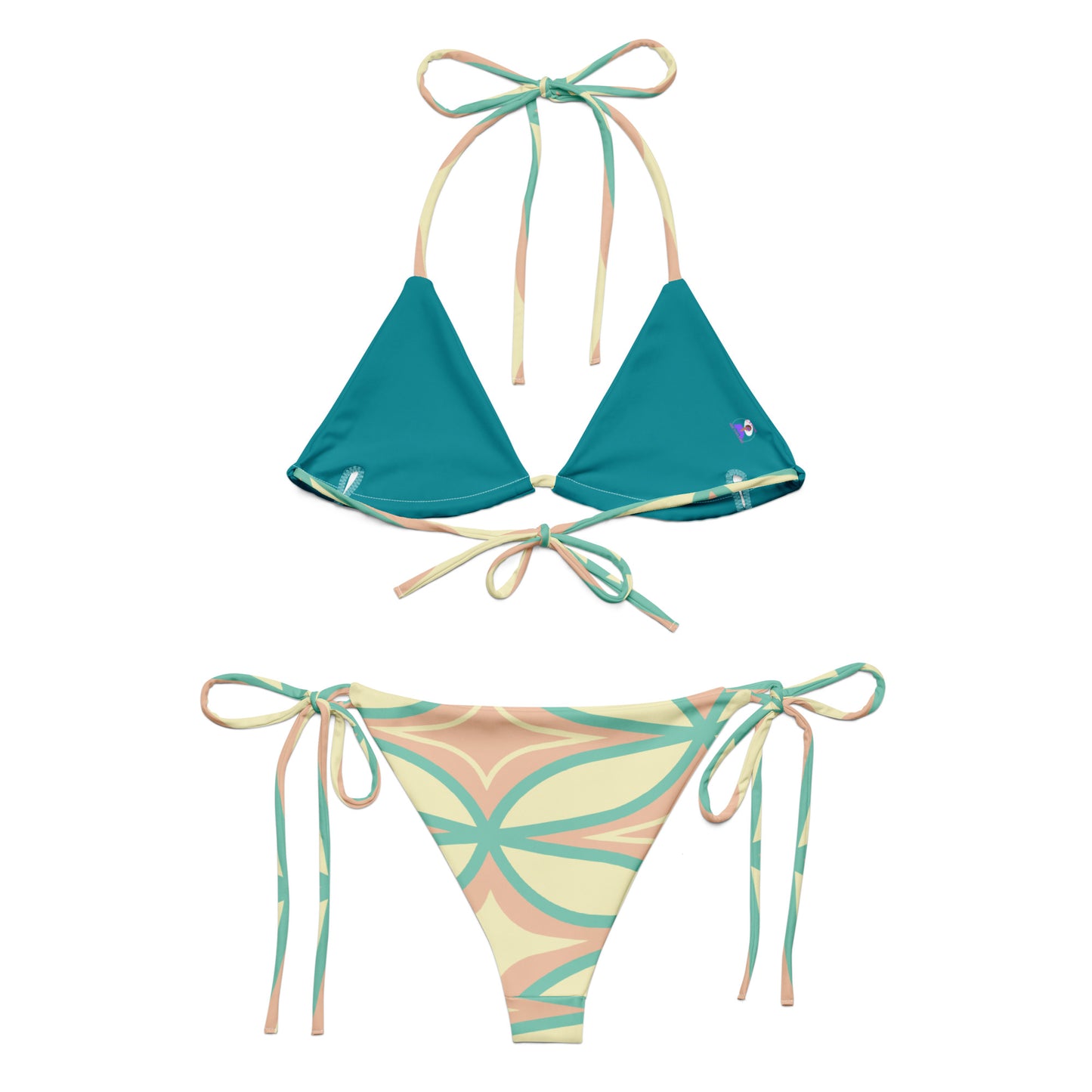 All-over print recycled string bikini