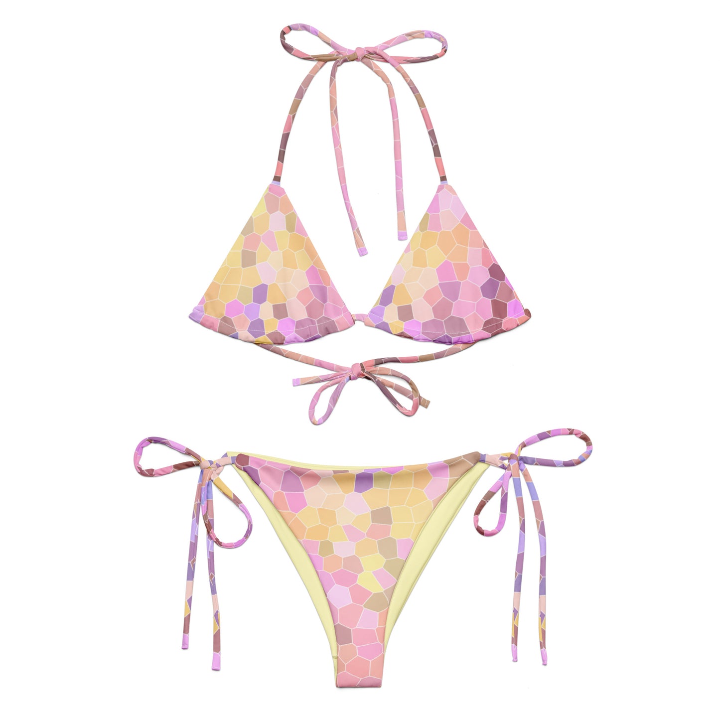 All-over print recycled string bikini