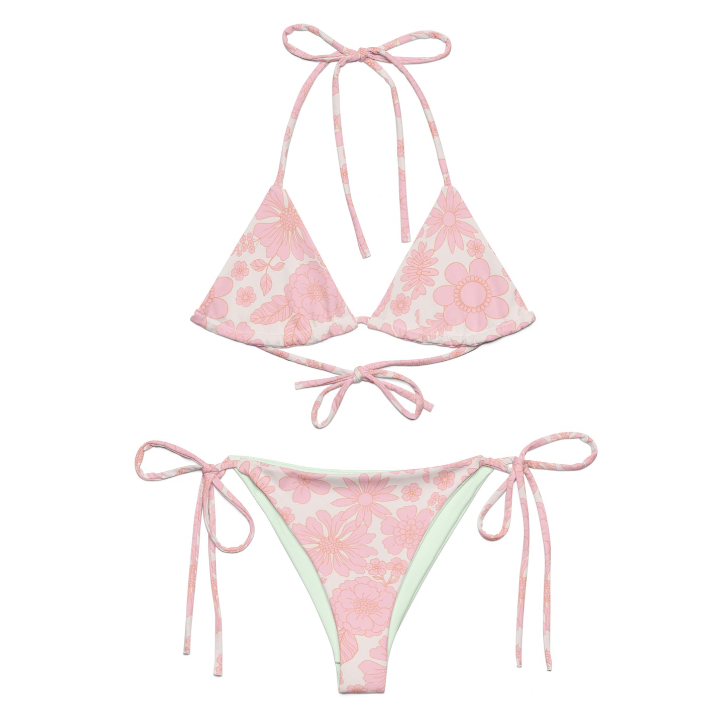 All-over print recycled string bikini