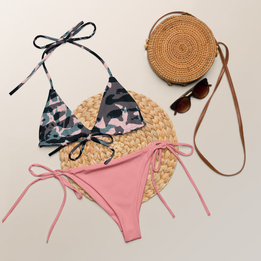 All-over print recycled string bikini