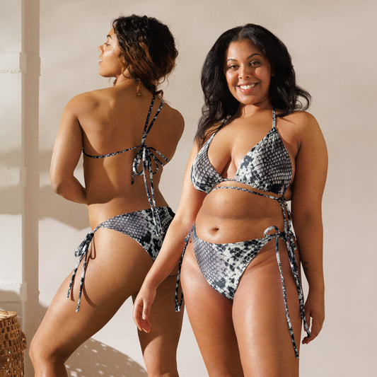 All-over print recycled string bikini