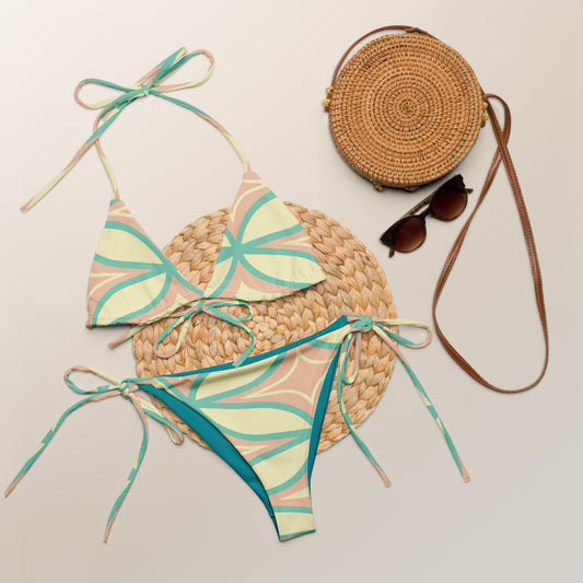 All-over print recycled string bikini