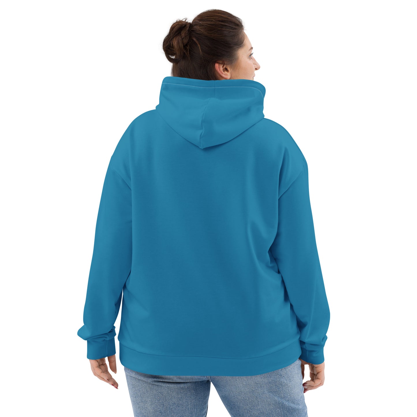 Unisex Hoodie blue with neon pink yellow green blue Adult Activewear