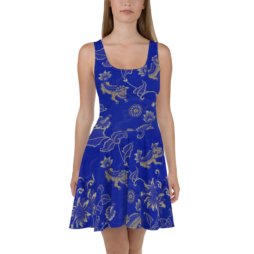 Skater Dress Electric Blue Dragon