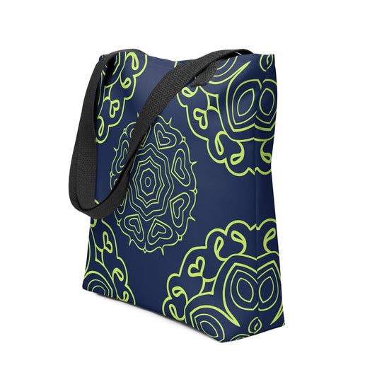 Tote bag Blue and Lime Green Design Adult Accessories Unisex