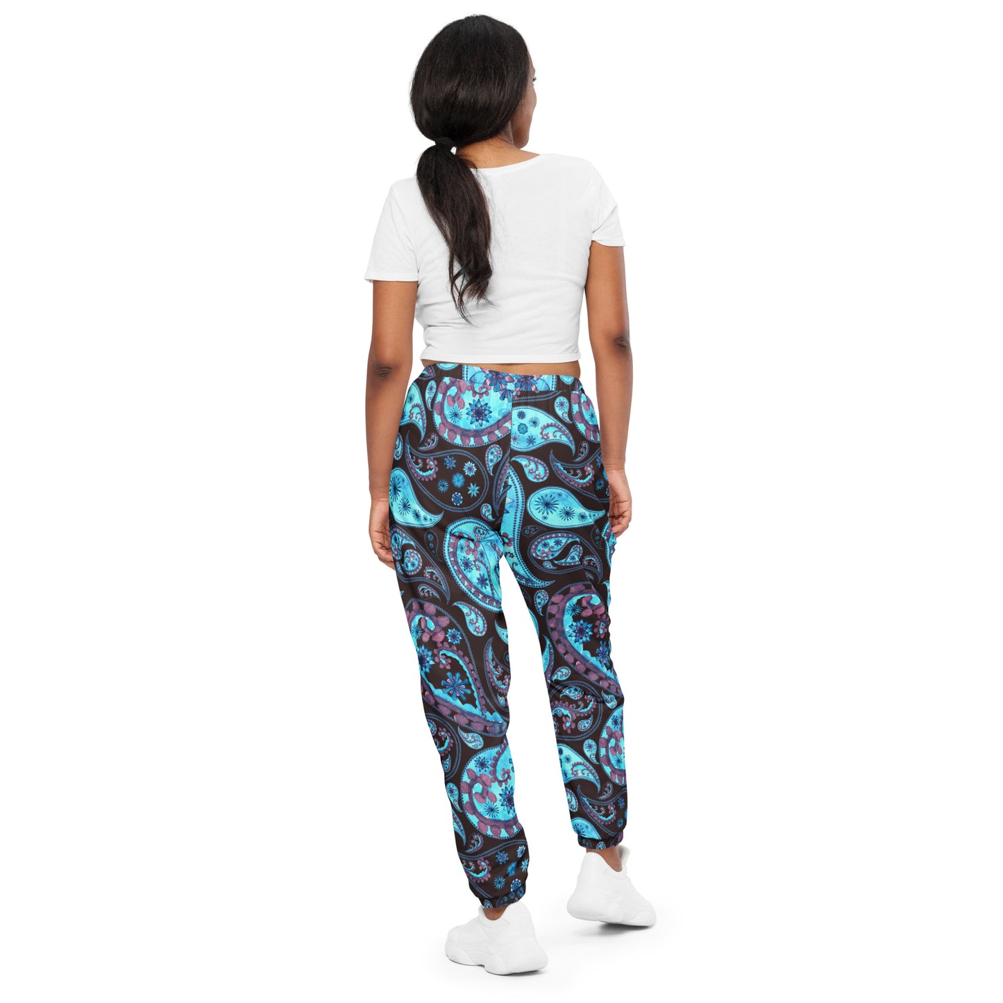 Unisex track pants Activewear Adult Blue Teal and Purple Designs