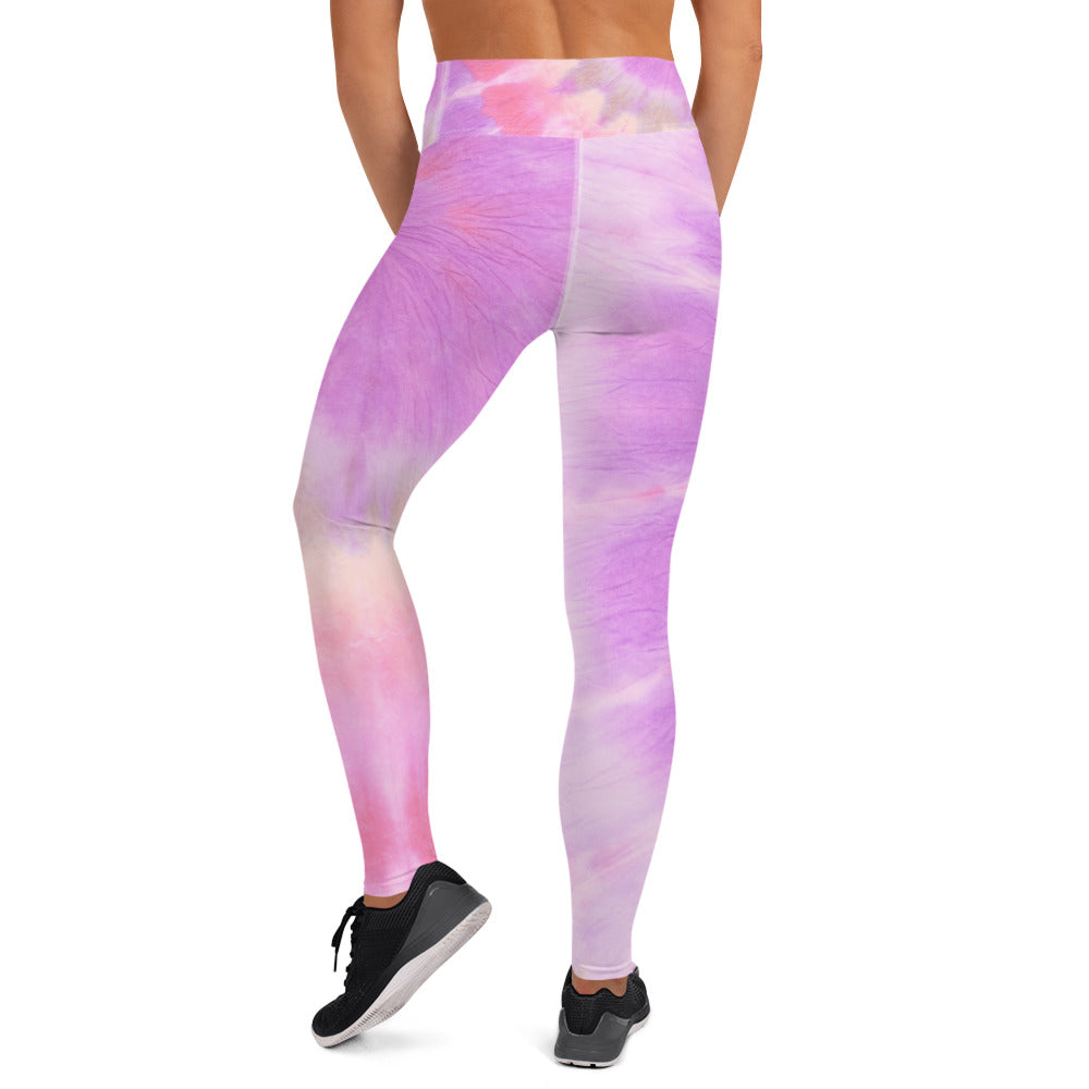 Yoga Leggings pink tie dye unisex Adult Activewear