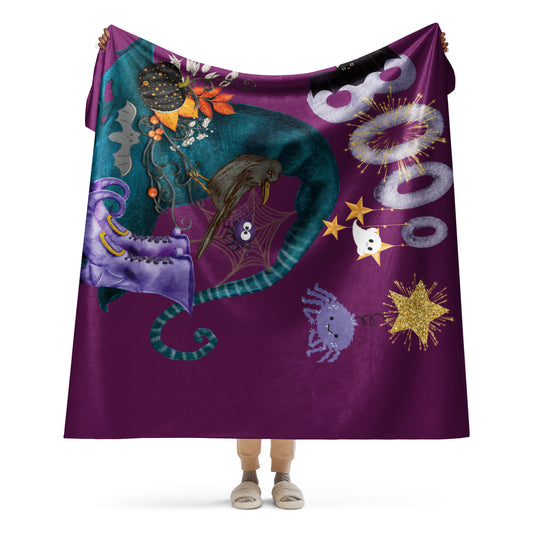 Sherpa blanket One=of-a-kind Halloween Warm Blankets has 3 sizes