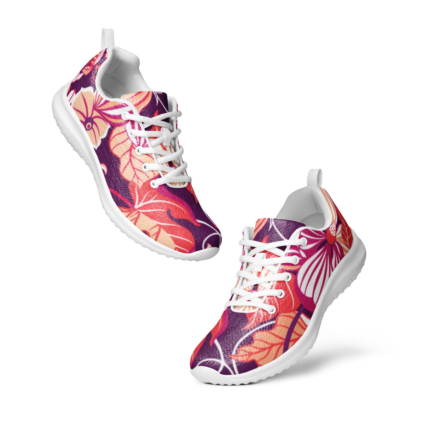 Women’s athletic shoes Has Matching Dress Coral Flowers