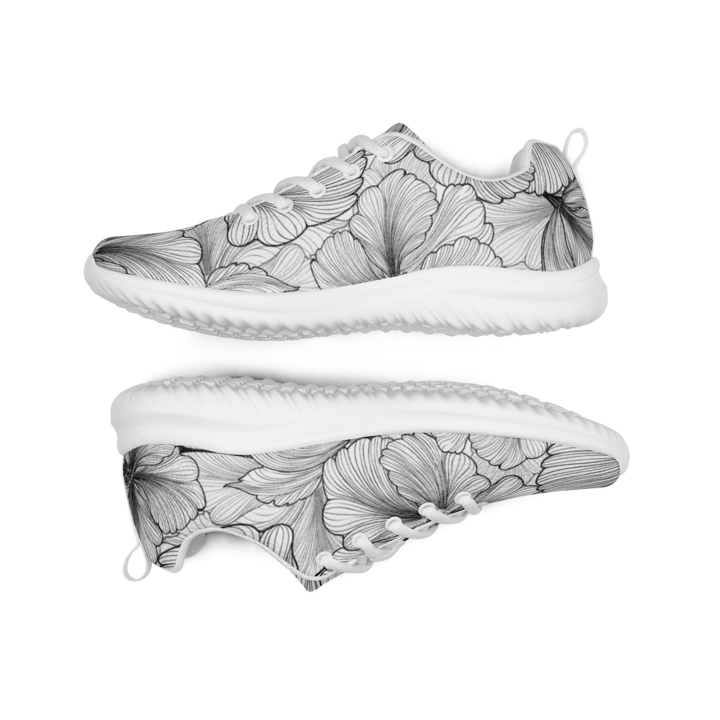 Women’s athletic shoes Black Flower Outline