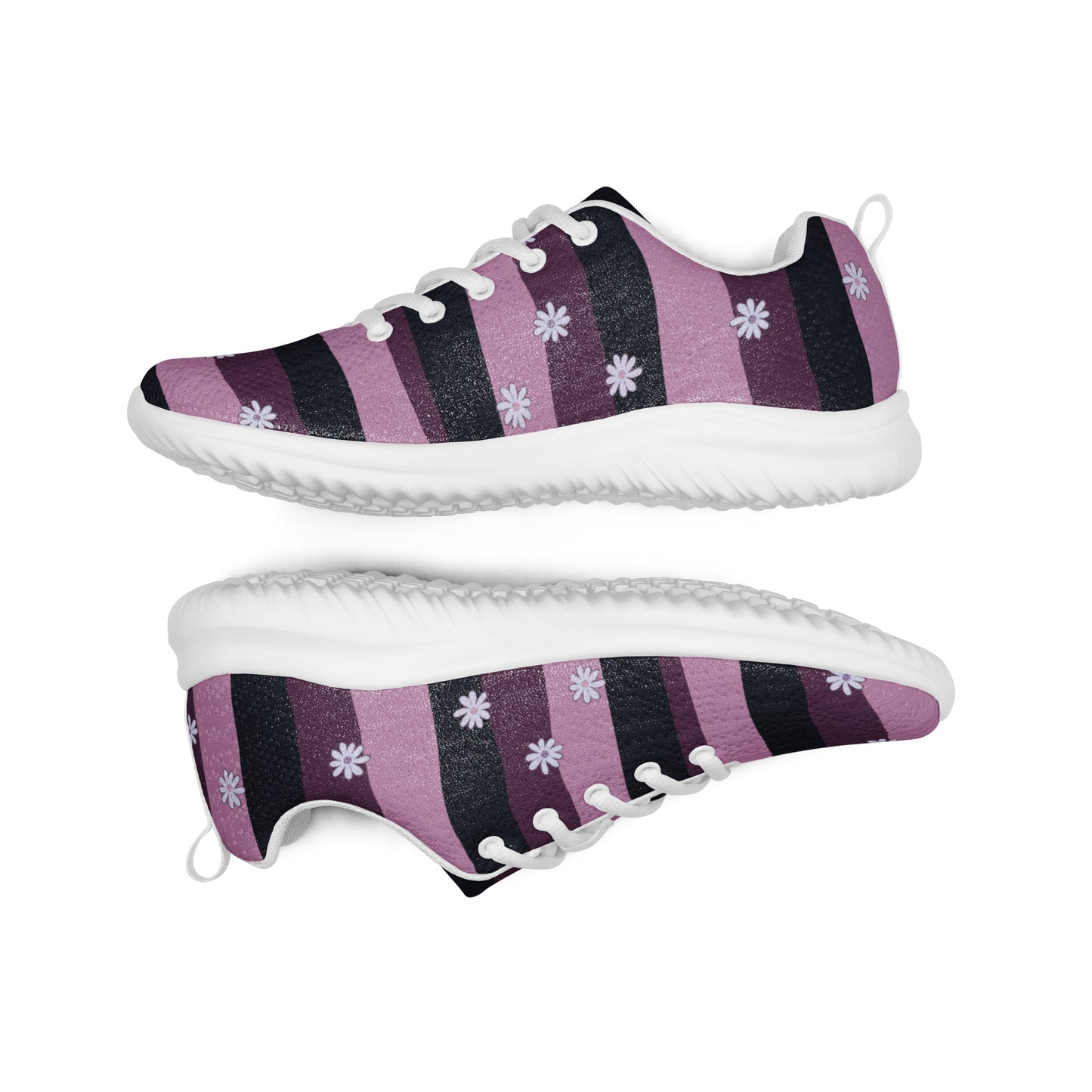 Women’s athletic shoes Dark Light Purple Little Flowers