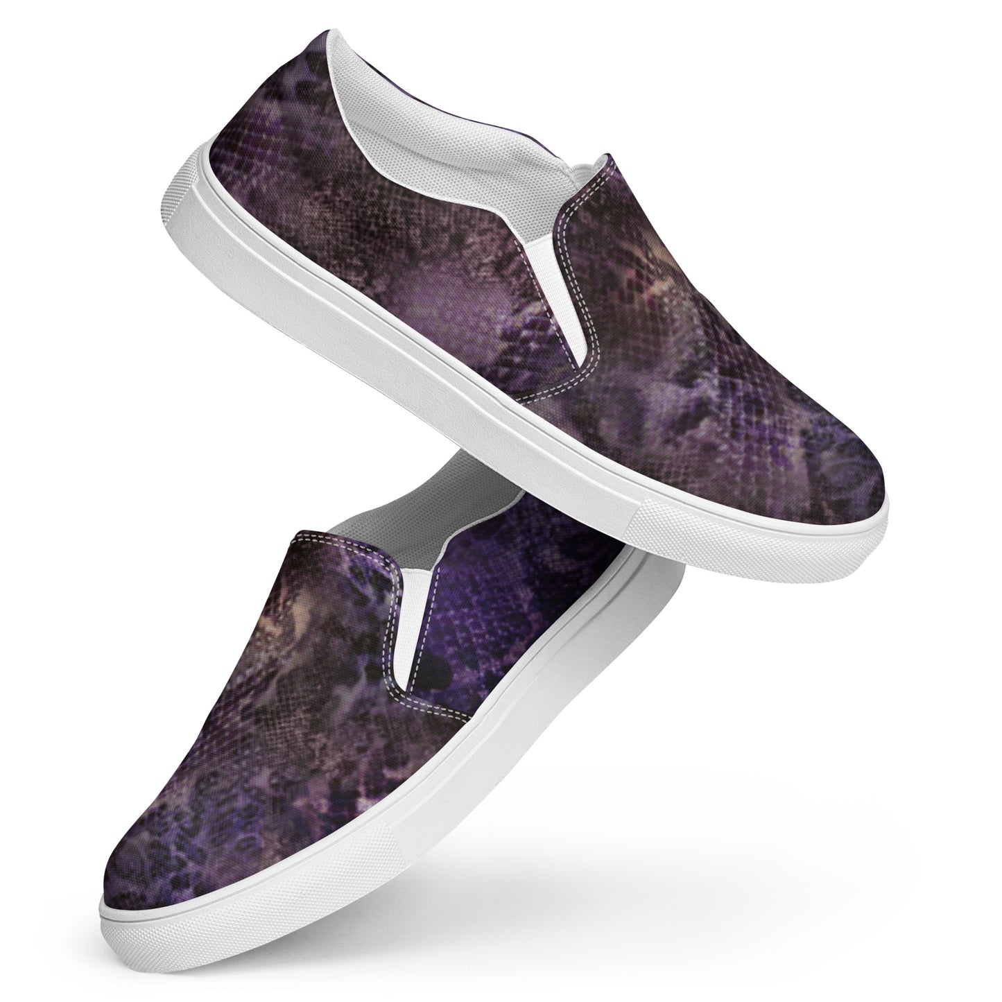 Women’s slip-on canvas shoes Purple Snake Skin