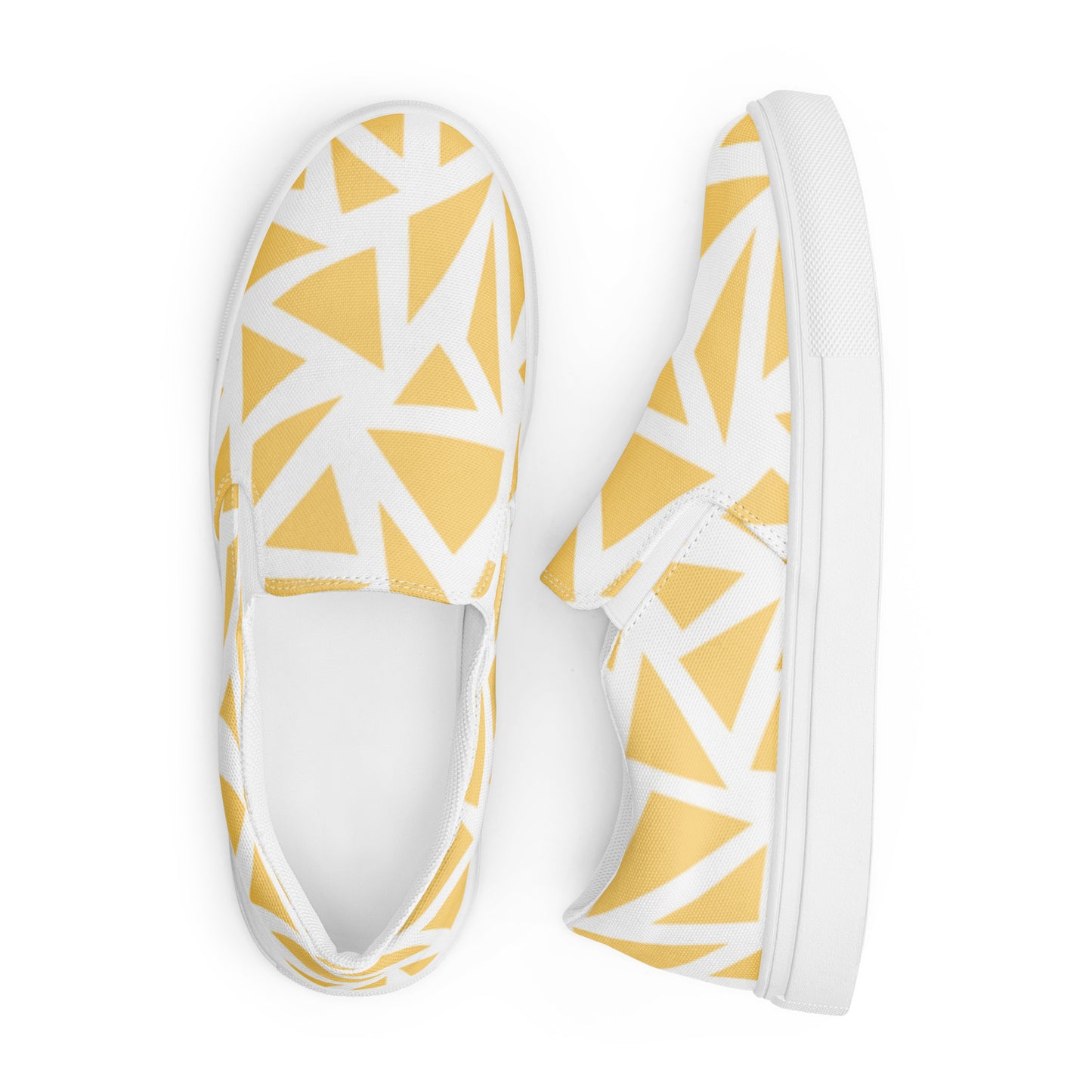 Women’s slip-on canvas shoes Yellow White Design