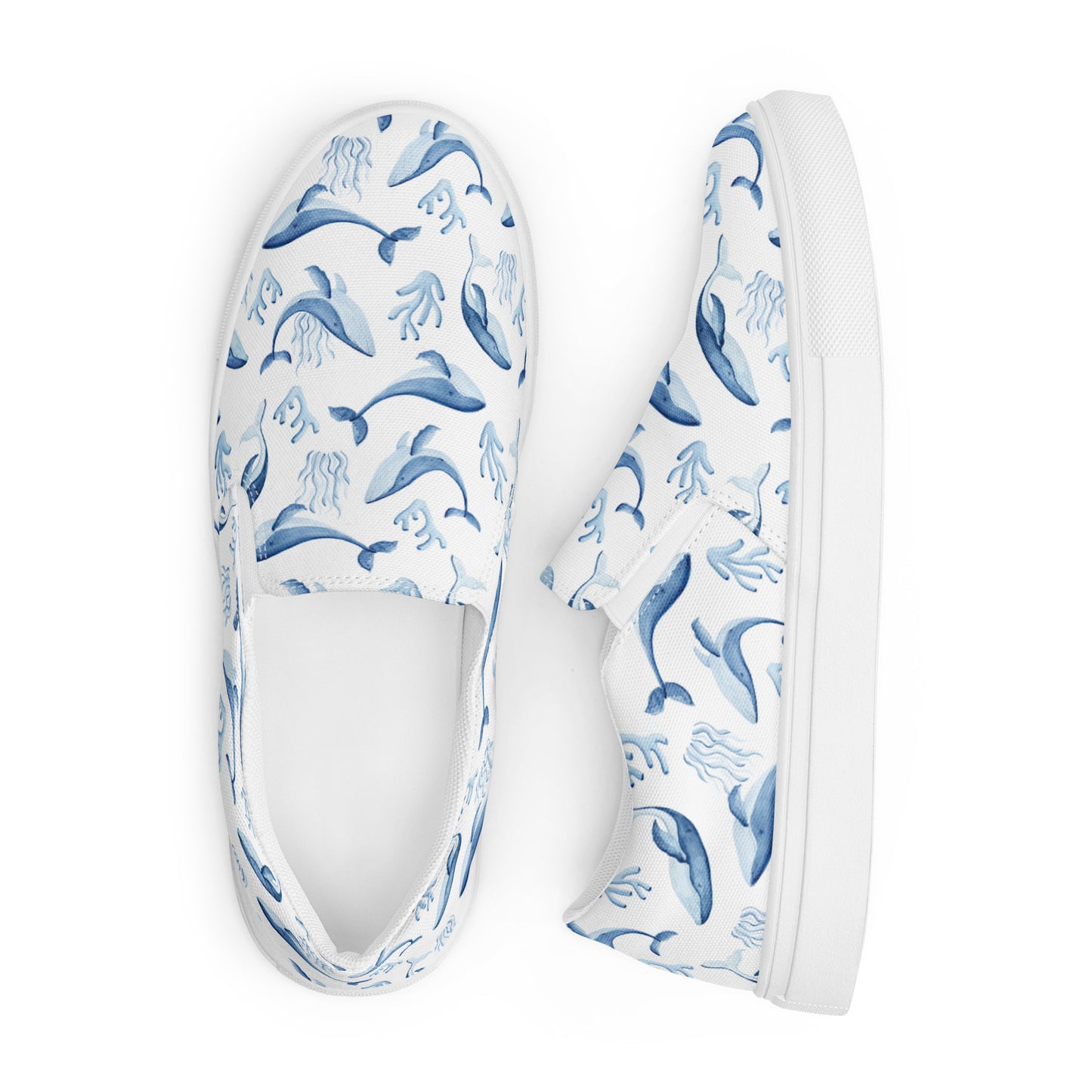 Women’s slip-on canvas shoes Whales