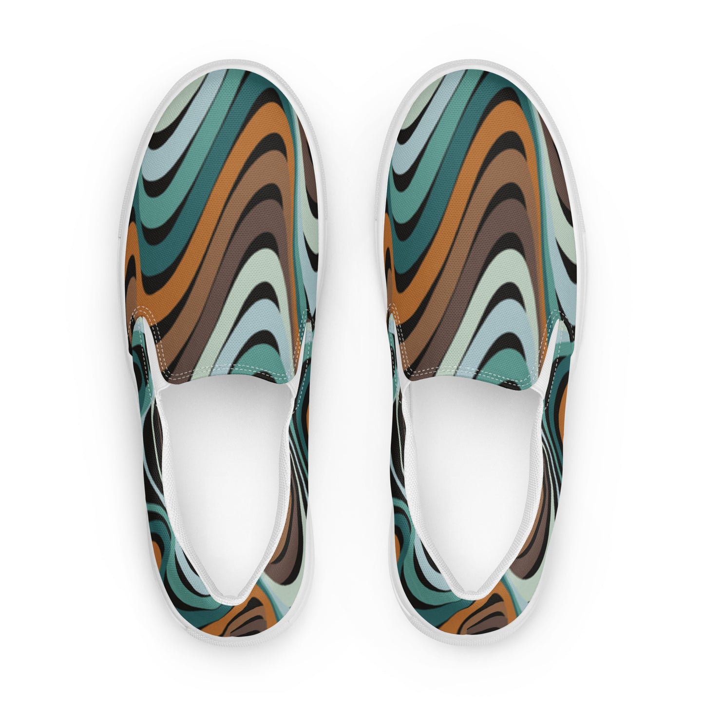 Women’s slip-on canvas shoes Earth Tone one with Teal to Seal the Deal