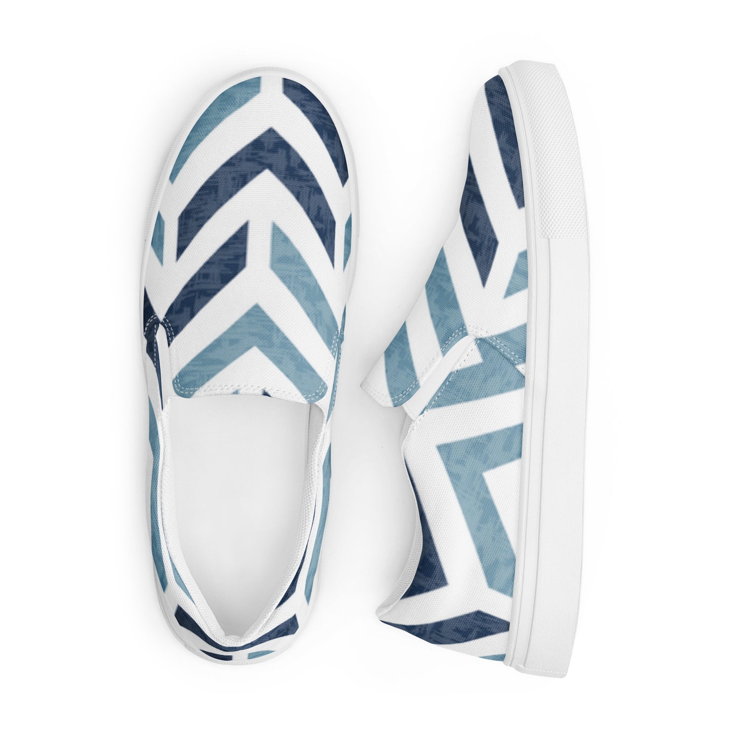 Women’s slip-on canvas shoes Blue White Missing Red