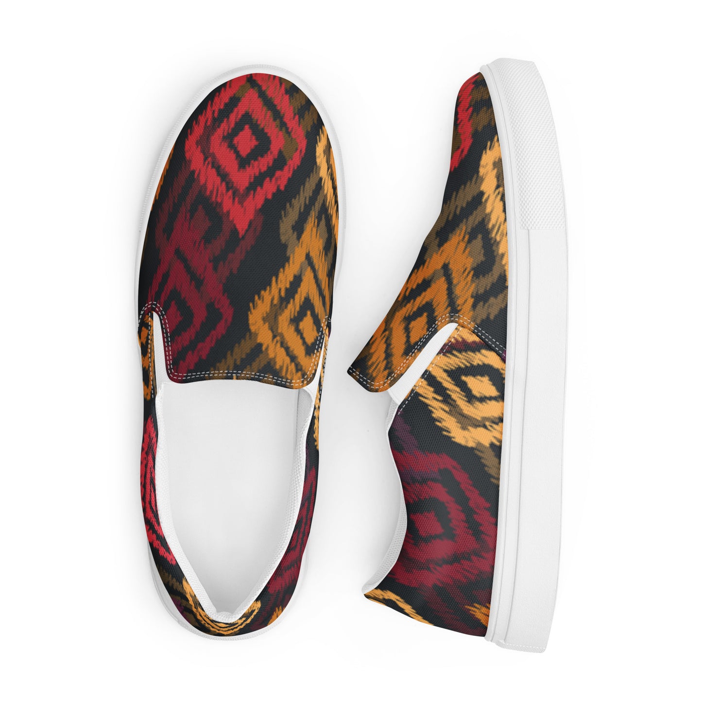 Women’s slip-on canvas shoes Red Colored Diamonds