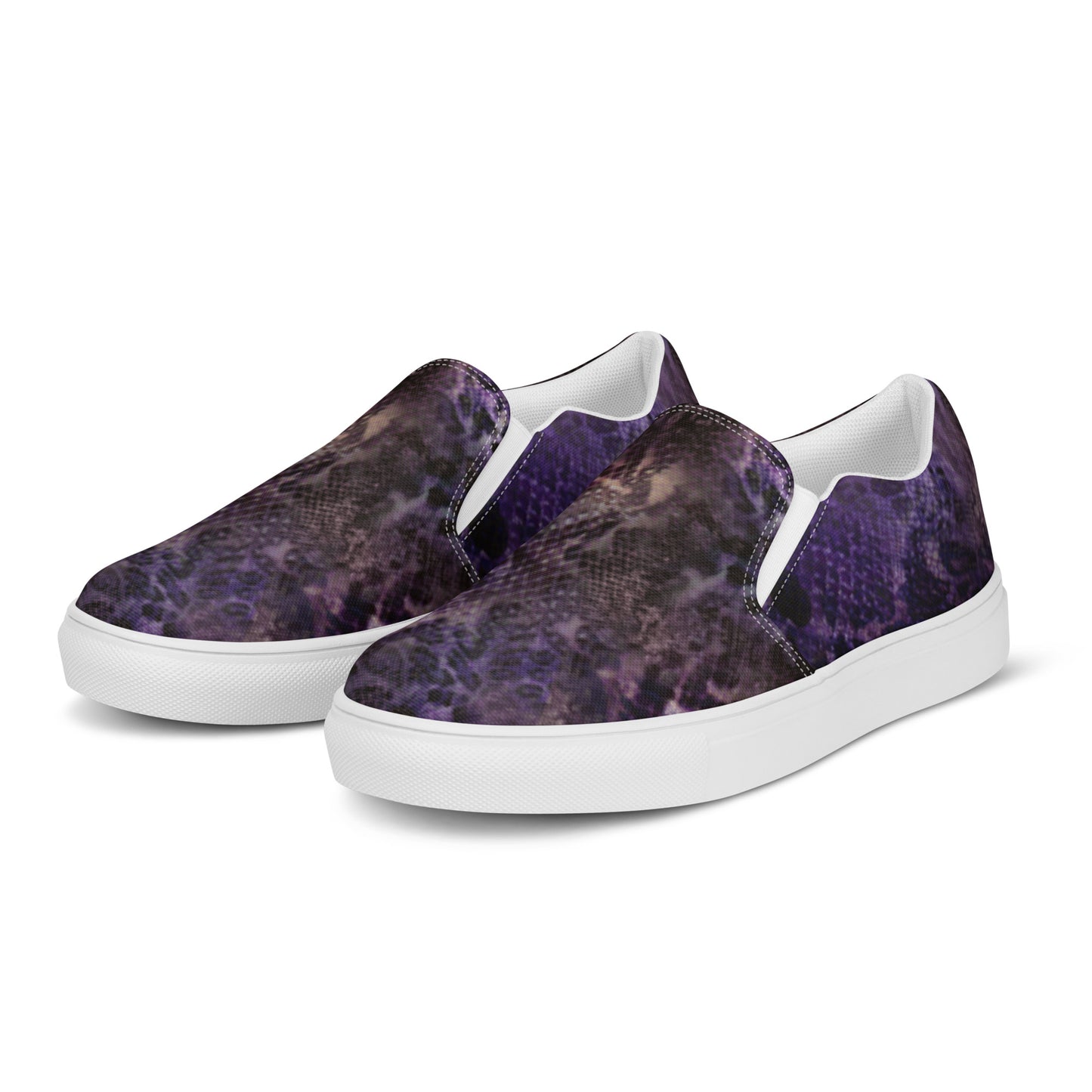 Women’s slip-on canvas shoes Purple Snake Skin